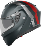 AGV Streetmodular Helmet - Resia - Matte Gray/Silver/Red - Small