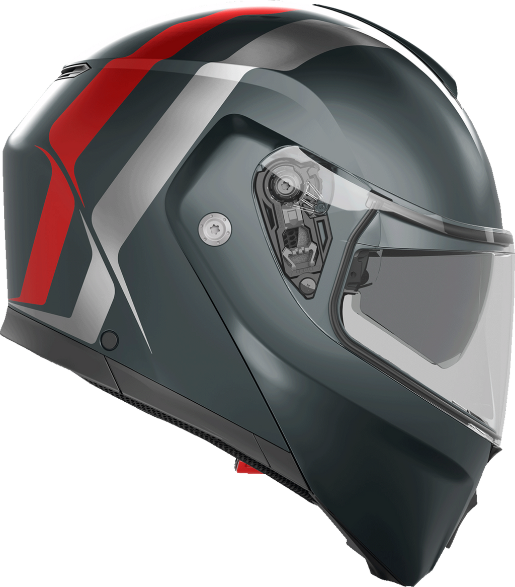 AGV Streetmodular Helmet - Resia - Matte Gray/Silver/Red - Small