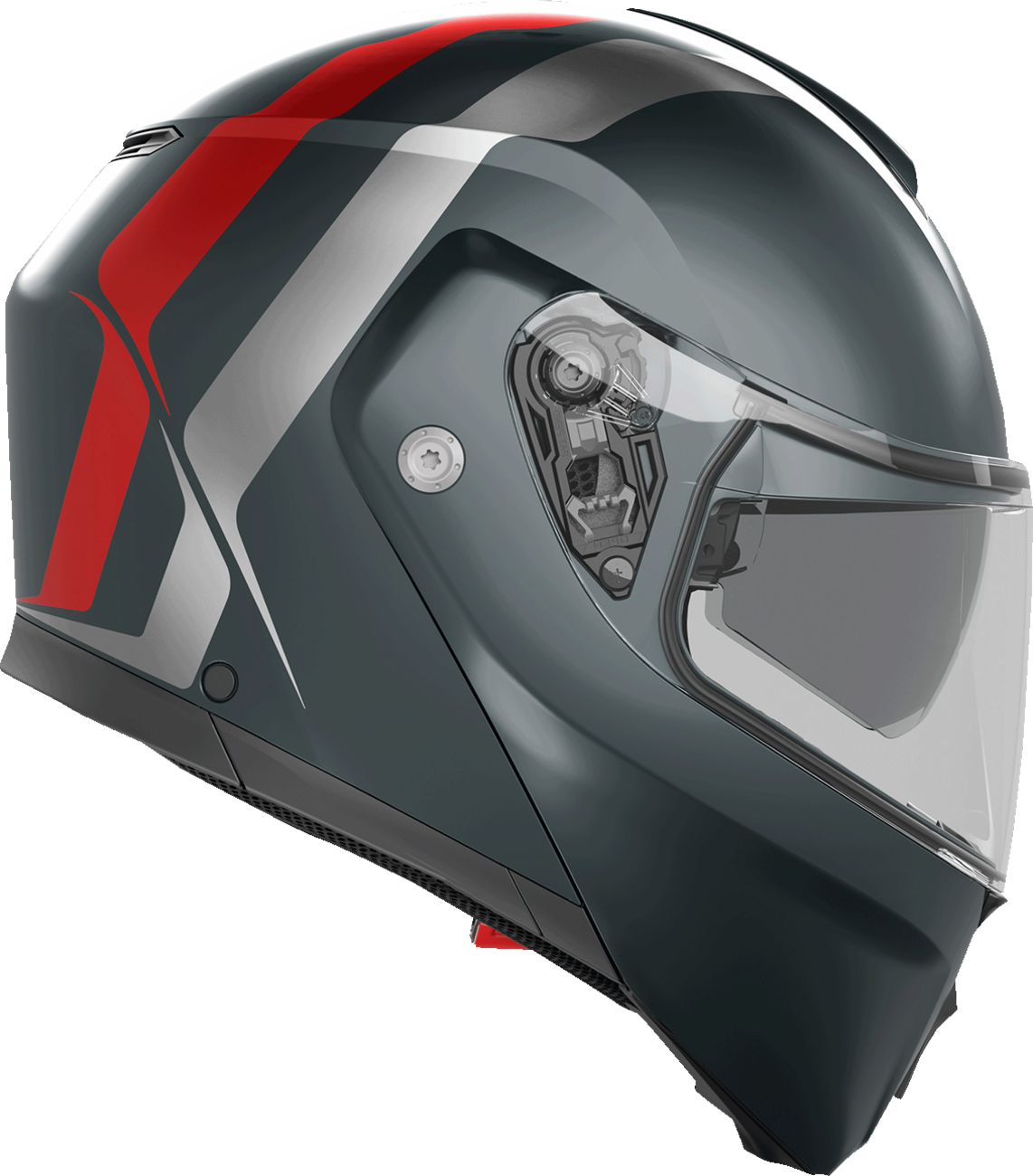 AGV Streetmodular Helmet - Resia - Matte Gray/Silver/Red - Small