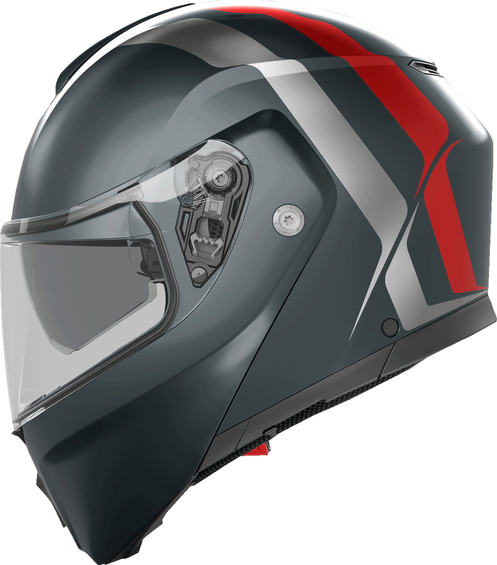 AGV Streetmodular Helmet - Resia - Matte Gray/Silver/Red