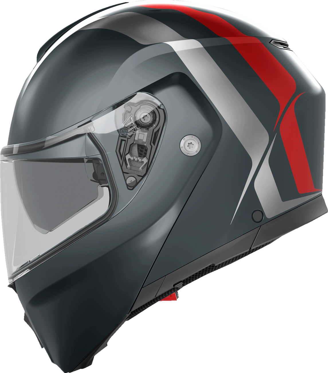 AGV Streetmodular Helmet - Resia - Matte Gray/Silver/Red