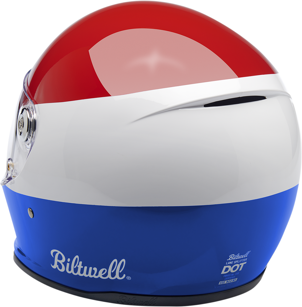 Biltwell Lane Splitter Helmet - Podium - Gloss Red/White/Blue