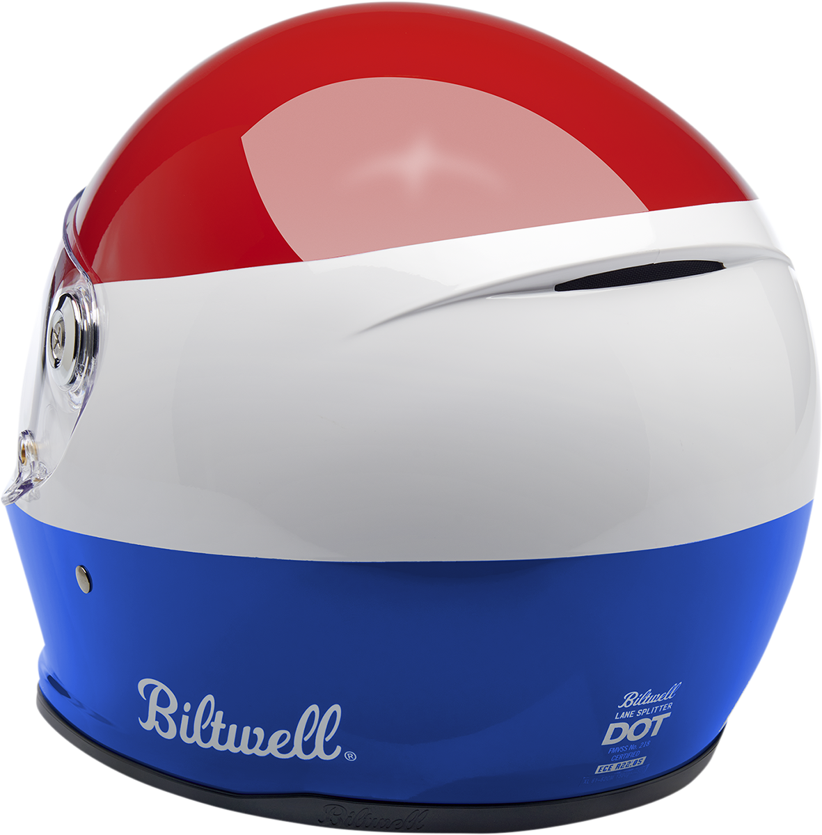 Biltwell Lane Splitter Helmet - Podium - Gloss Red/White/Blue