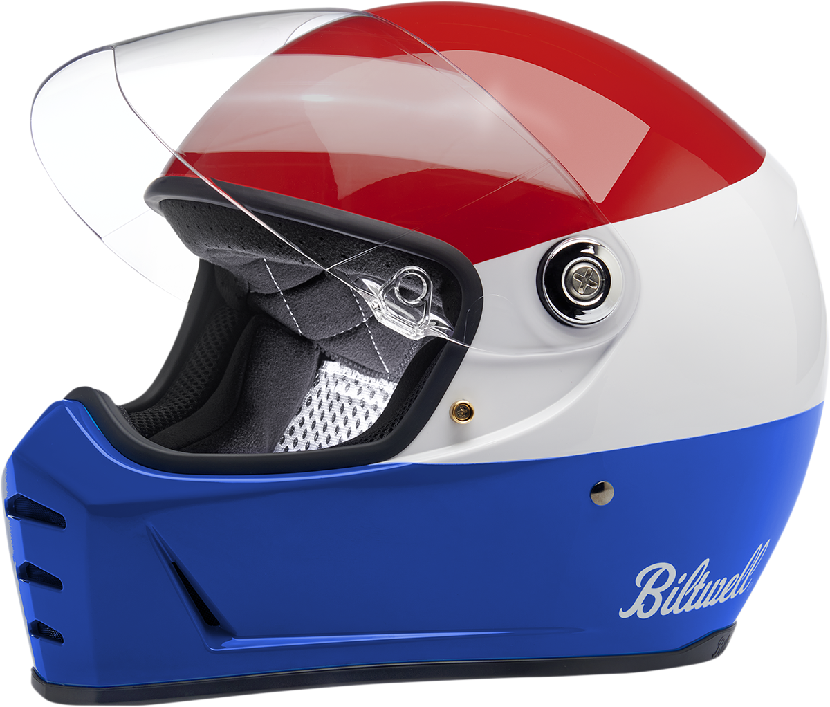 Biltwell Lane Splitter Helmet - Podium - Gloss Red/White/Blue