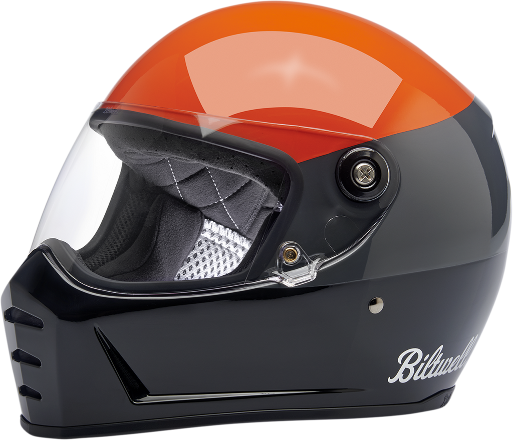Biltwell Lane Splitter Helmet - Podium - Gloss Orange/Gray/Black