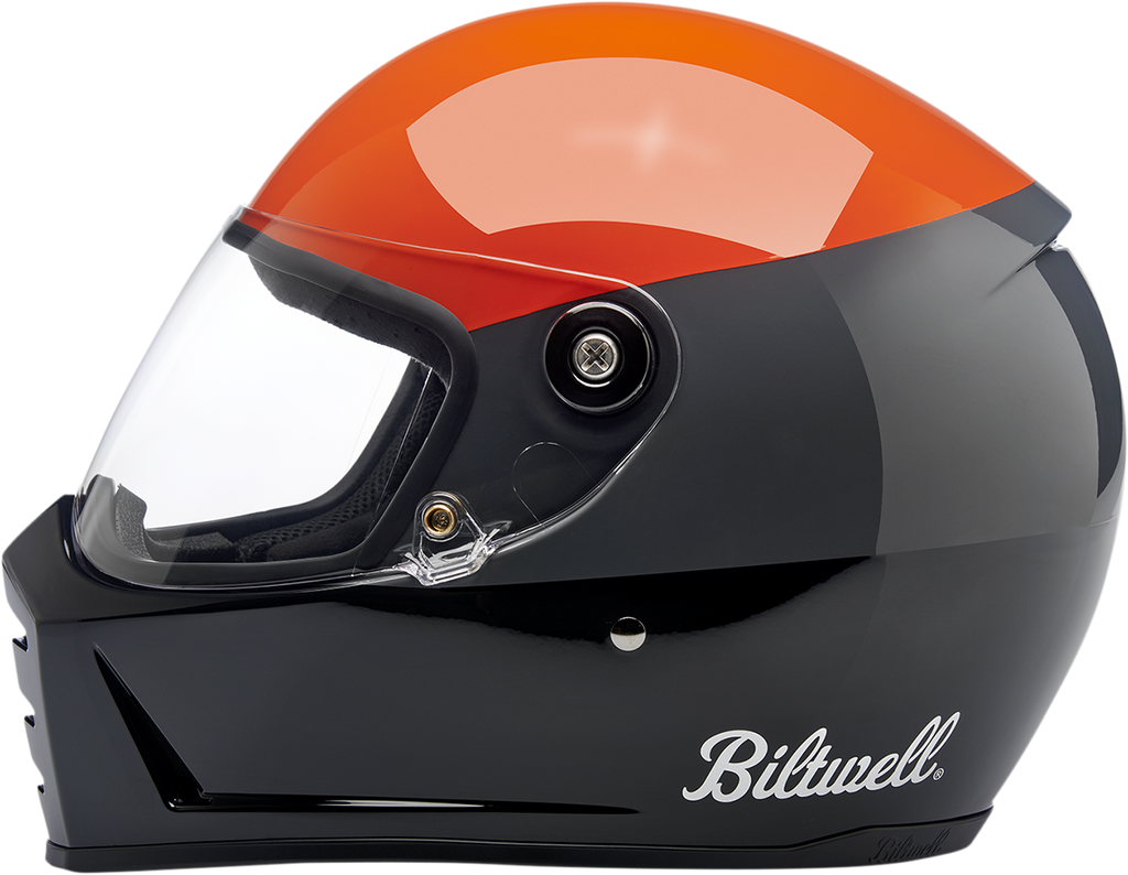 Biltwell Lane Splitter Helmet - Podium - Gloss Orange/Gray/Black