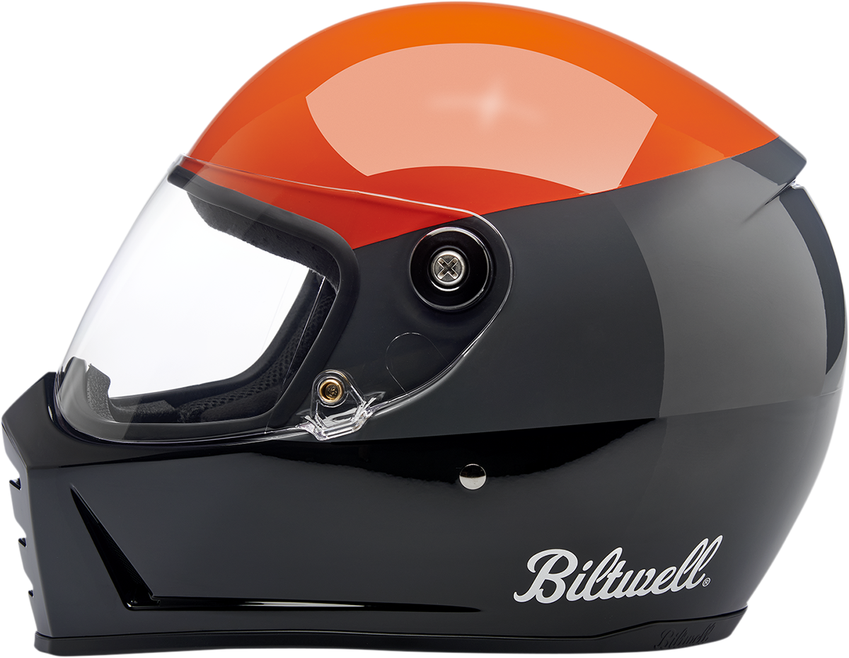 Biltwell Lane Splitter Helmet - Podium - Gloss Orange/Gray/Black