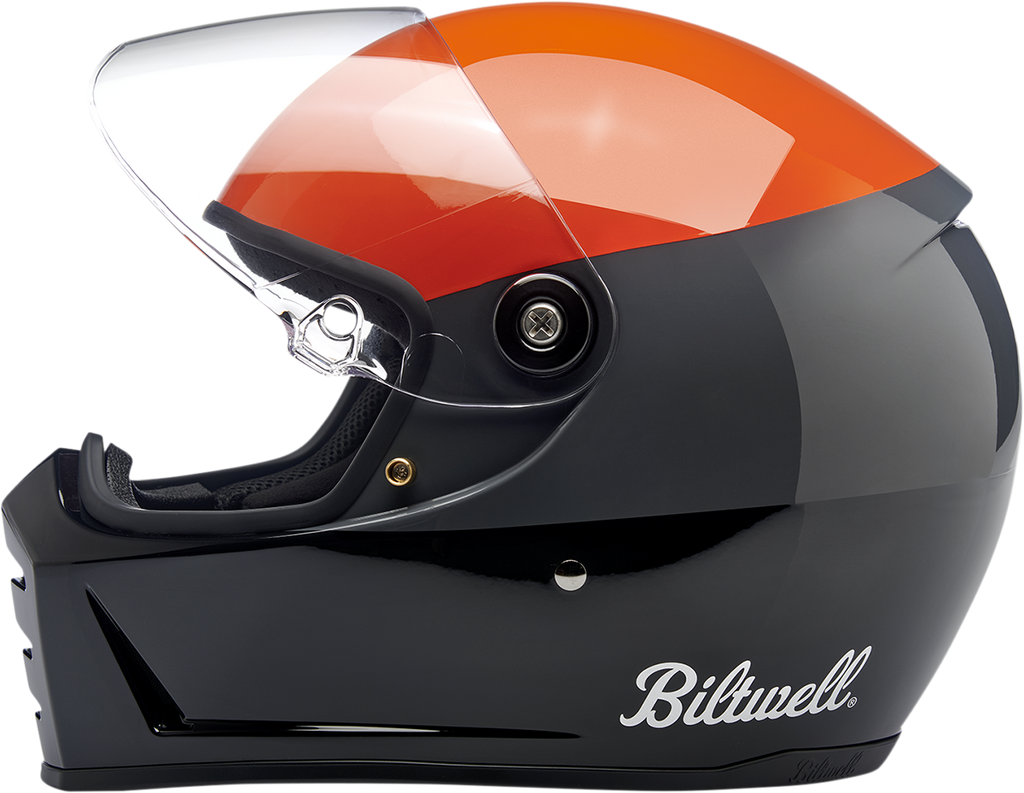 Biltwell Lane Splitter Helmet - Podium - Gloss Orange/Gray/Black