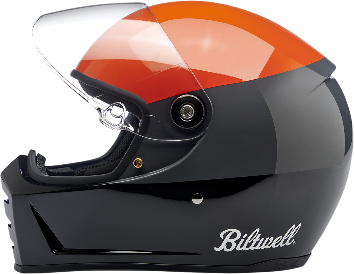 Biltwell Lane Splitter Helmet - Podium - Gloss Orange/Gray/Black