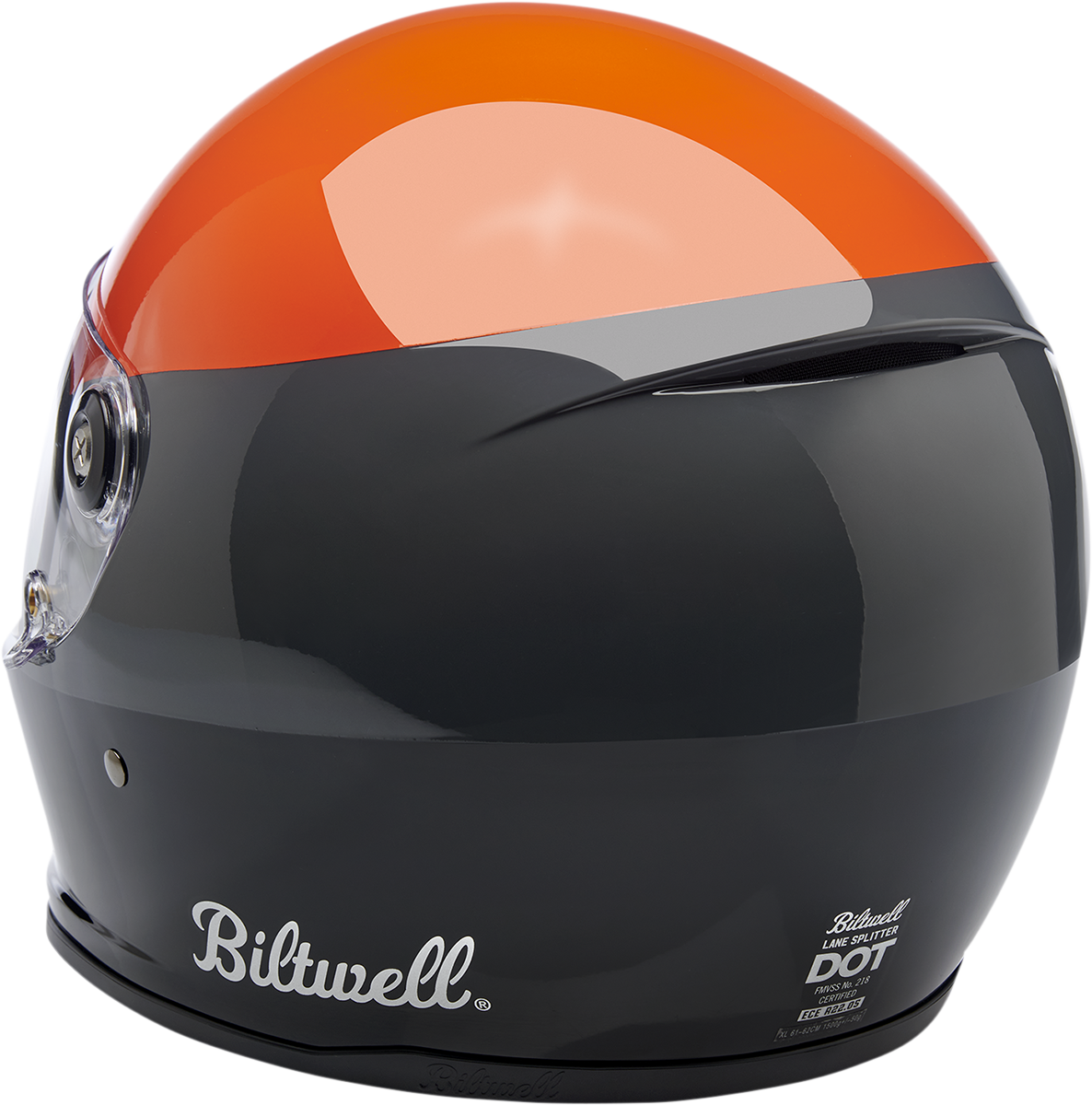 Biltwell Lane Splitter Helmet - Podium - Gloss Orange/Gray/Black