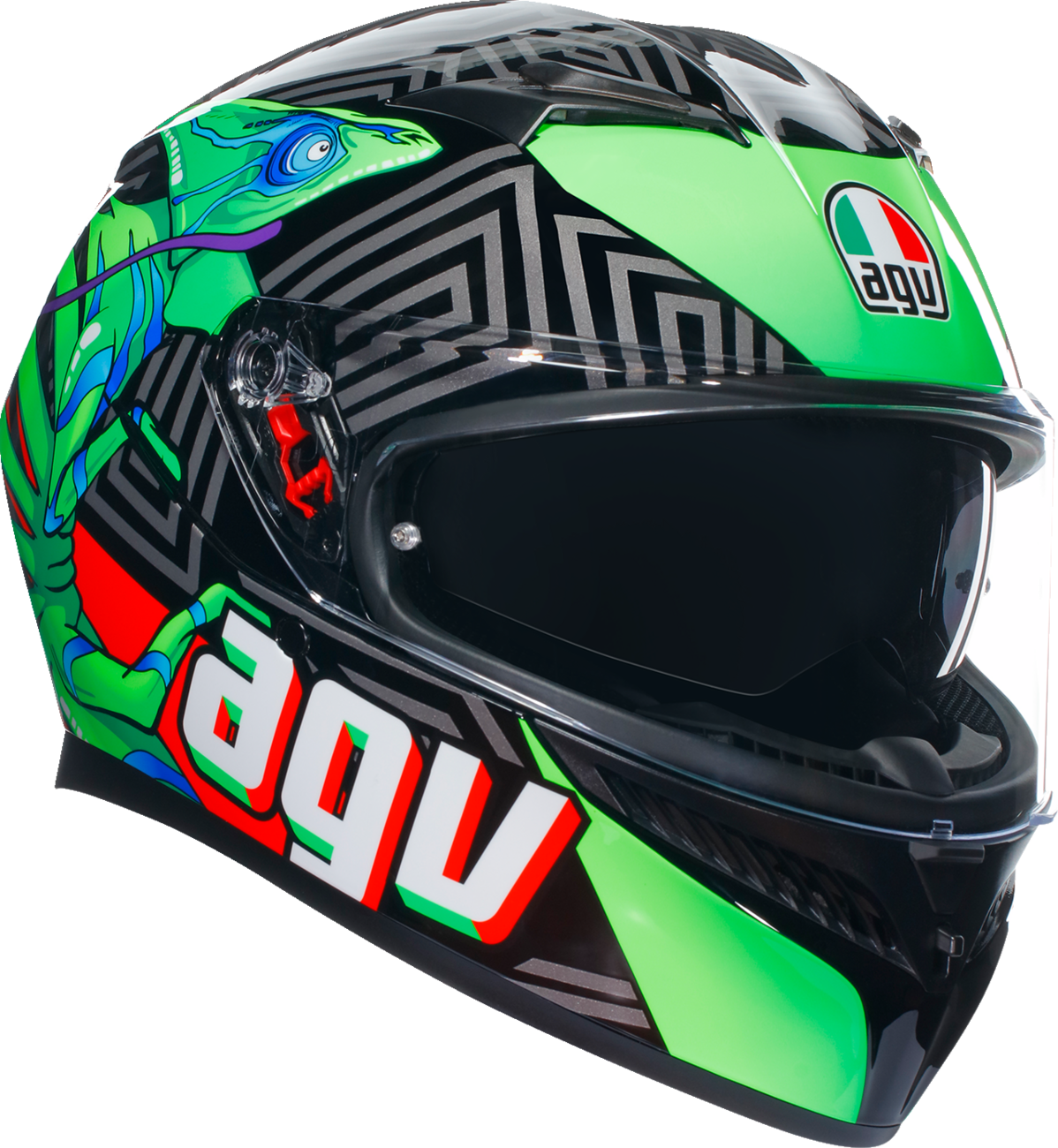 K3 Helmet - Kamaleon - Black/Red/Green - Small