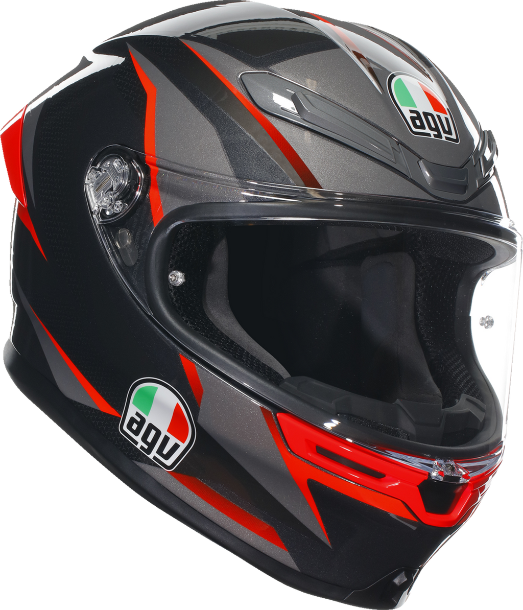 AGV K6 S Helmet - Slashcut - Black/Gray/Red