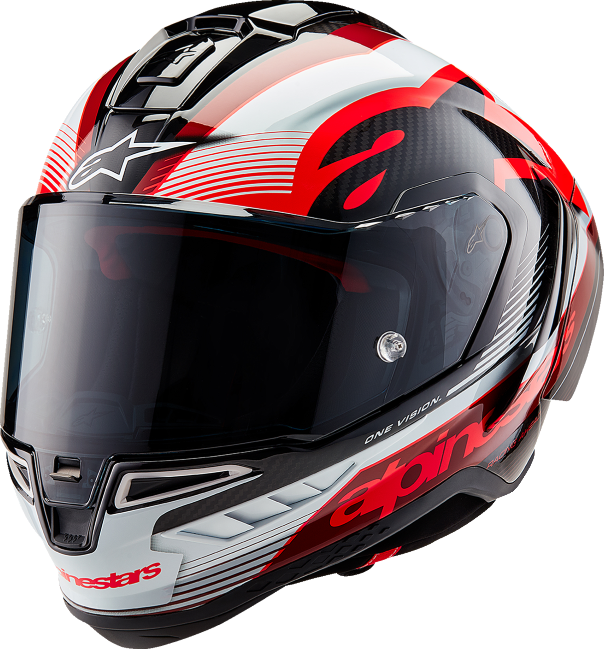 Alpinestars Supertech R10 Helmet - Team - Black/Carbon Red/Gloss White