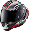 Supertech R10 Helmet - Team - Matte Black/Carbon Red Fluo/Blue - Medium (1)