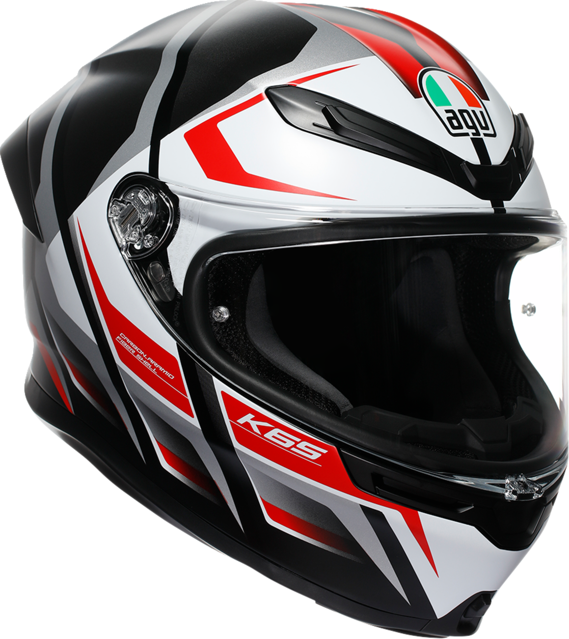 AGV K6 S Helmet - Karve - Matte Black/White/Red - XL
