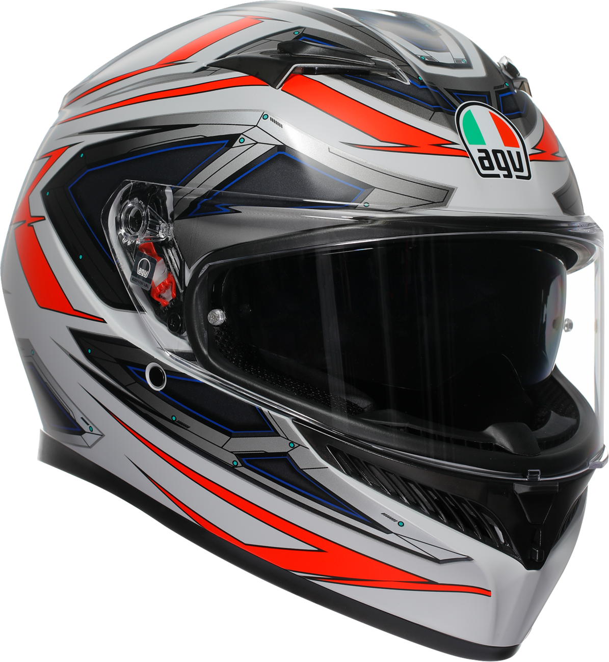 AGV K3 Helmet - Space - Matte White/Red Fluo