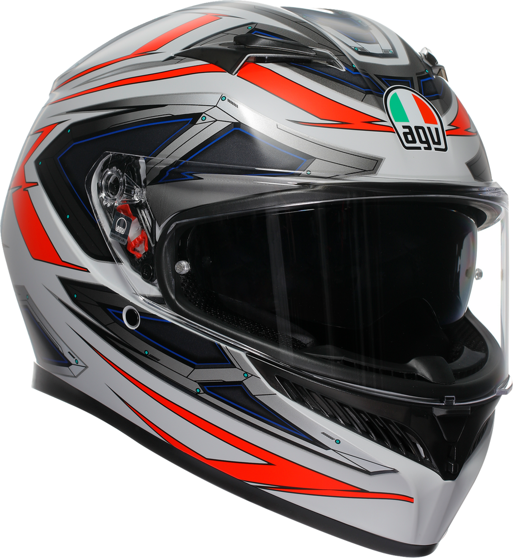 AGV K3 Helmet - Space - Matte White/Red Fluo