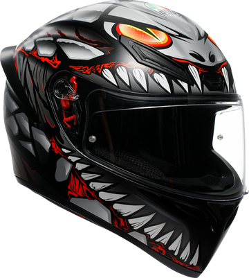 K1 S Helmet - Lyzard - Matte Black/Gray/Red - Small (1)