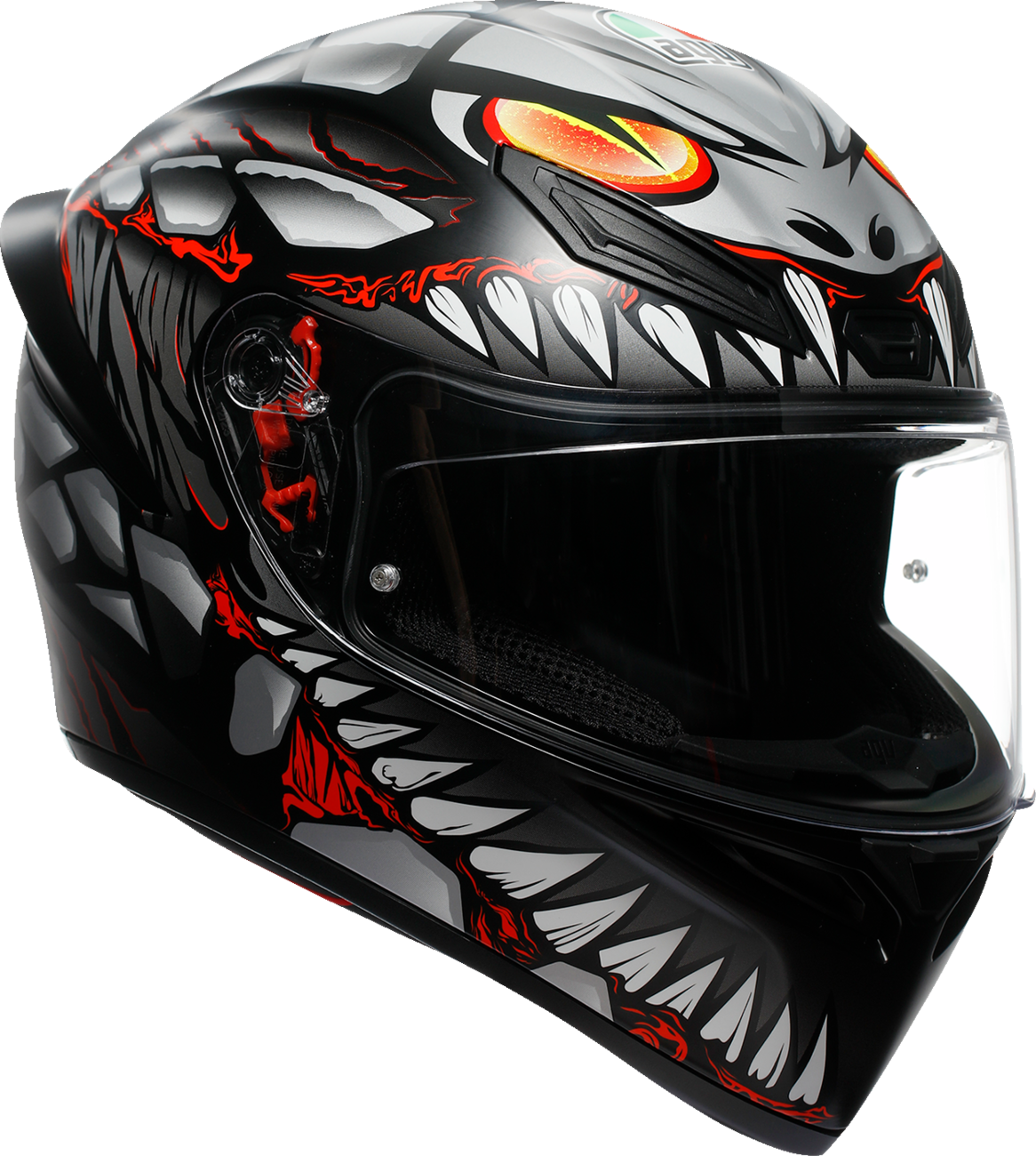 K1 S Helmet - Lyzard - Matte Black/Gray/Red - Small (1)