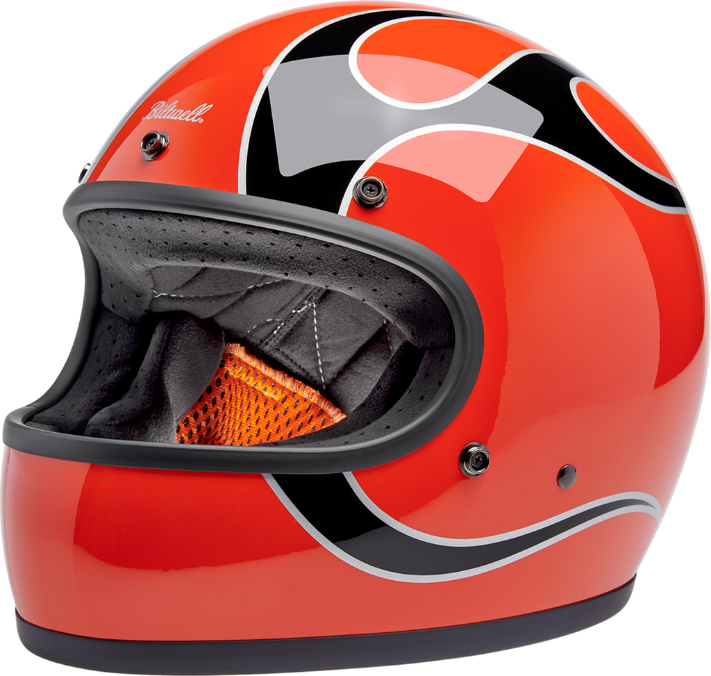 Biltwell Gringo Competition Orange W/flames Helmet