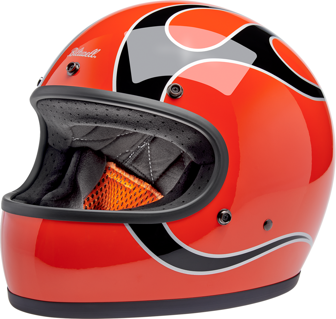 Biltwell Gringo Competition Orange W/flames Helmet