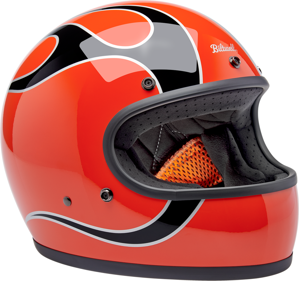 Biltwell Gringo Competition Orange W/flames Helmet