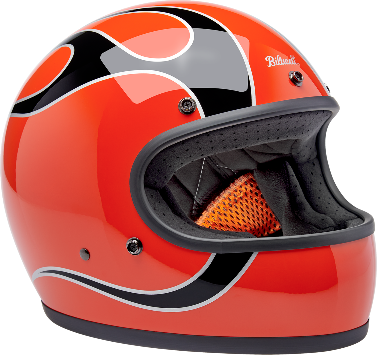 Biltwell Gringo Competition Orange W/flames Helmet