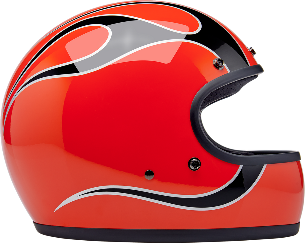 Biltwell Gringo Competition Orange W/flames Helmet