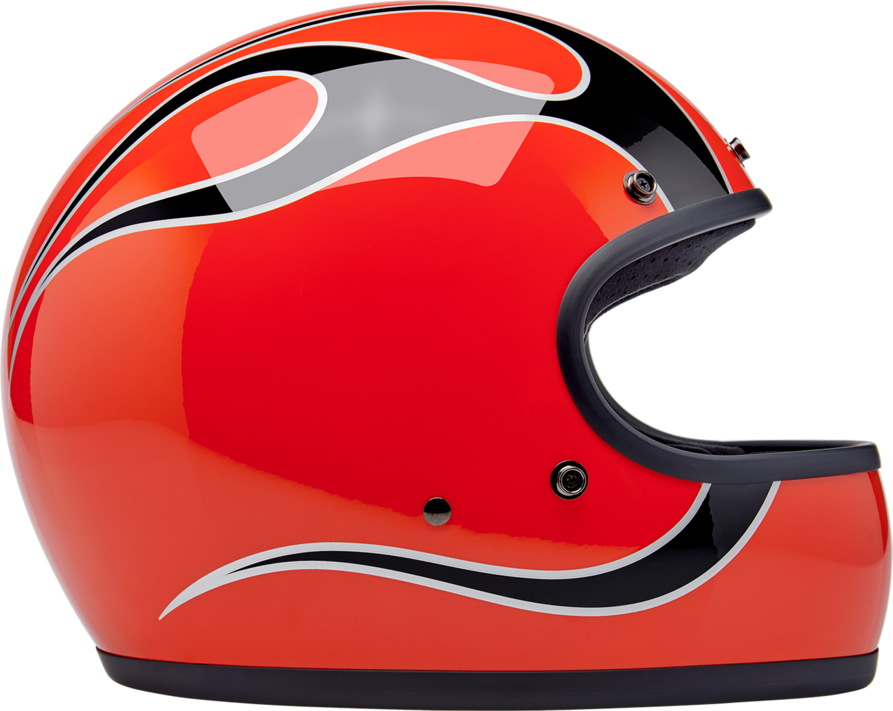 Biltwell Gringo Competition Orange W/flames Helmet