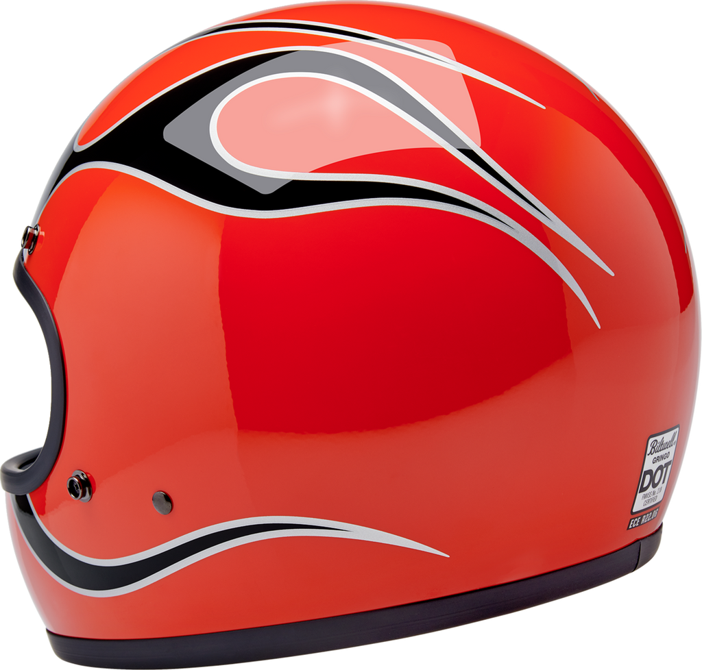 Biltwell Gringo Competition Orange W/flames Helmet