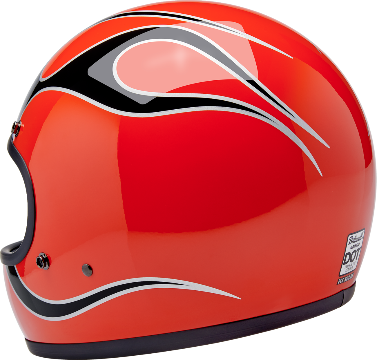Biltwell Gringo Competition Orange W/flames Helmet