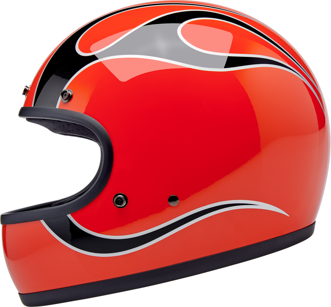 Biltwell Gringo Competition Orange W/flames Helmet