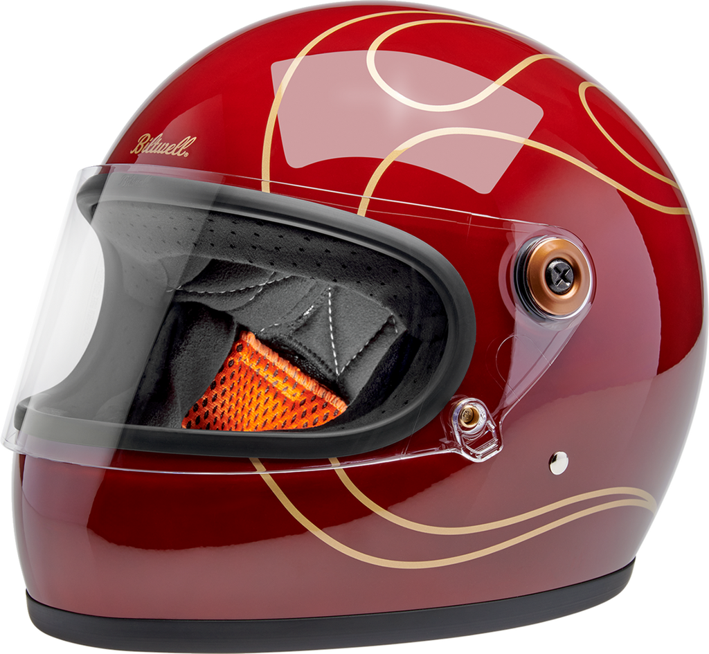 Biltwell Gringo S Gloss Garnet Red With Flames Helmet