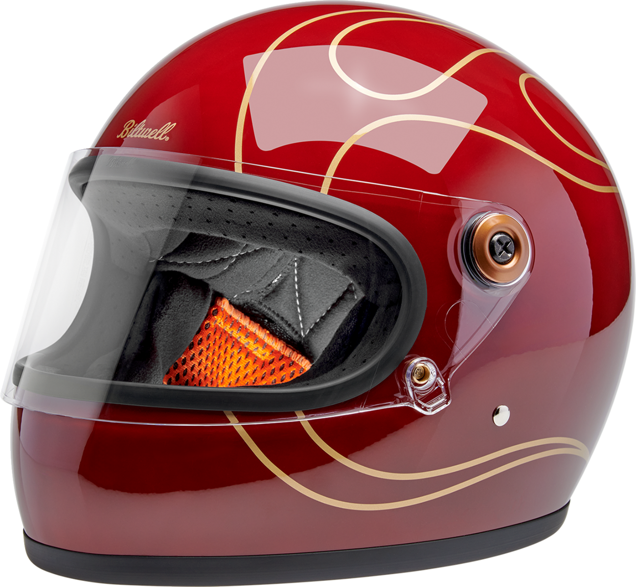 Biltwell Gringo S Gloss Garnet Red With Flames Helmet