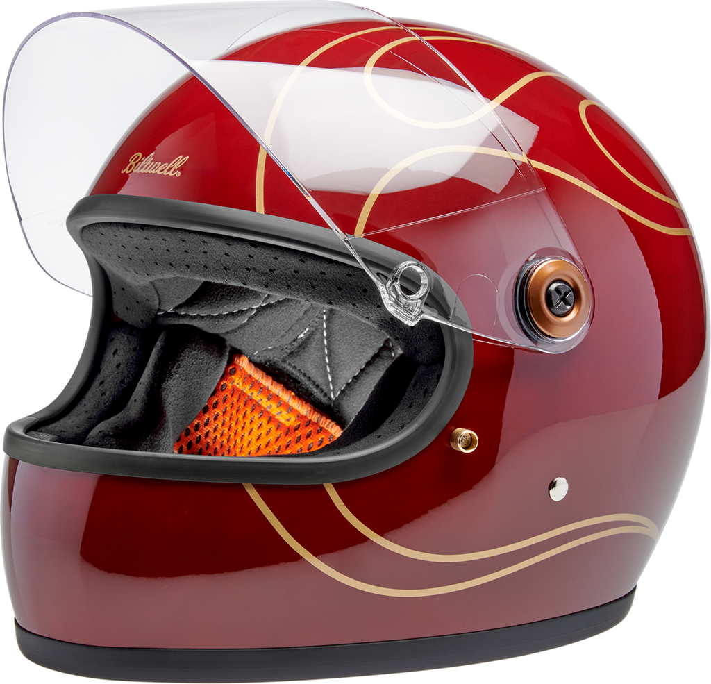 Biltwell Gringo S Gloss Garnet Red With Flames Helmet