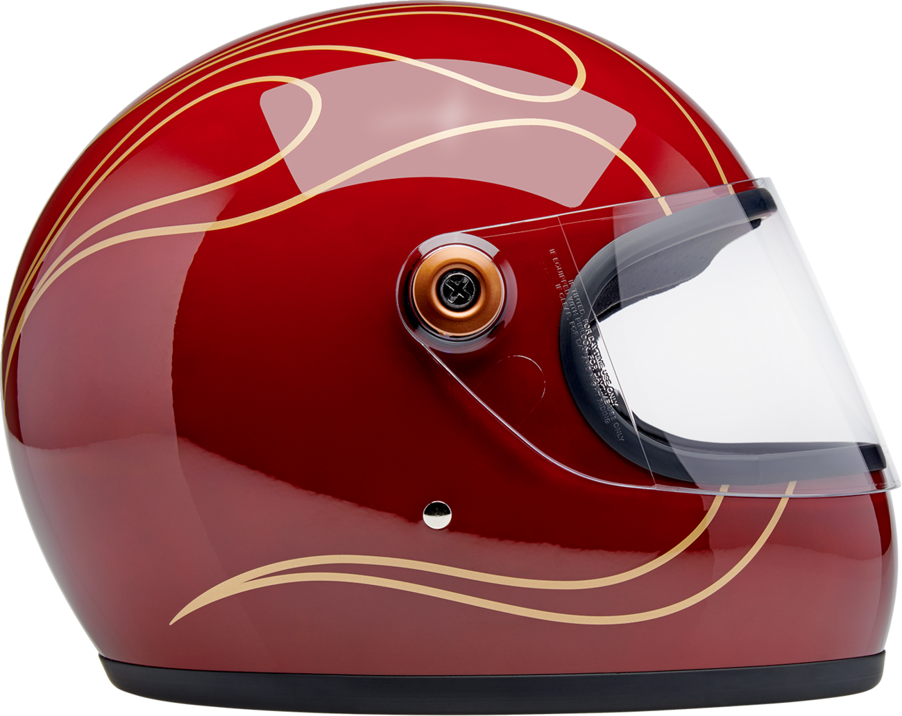 Biltwell Gringo S Gloss Garnet Red With Flames Helmet