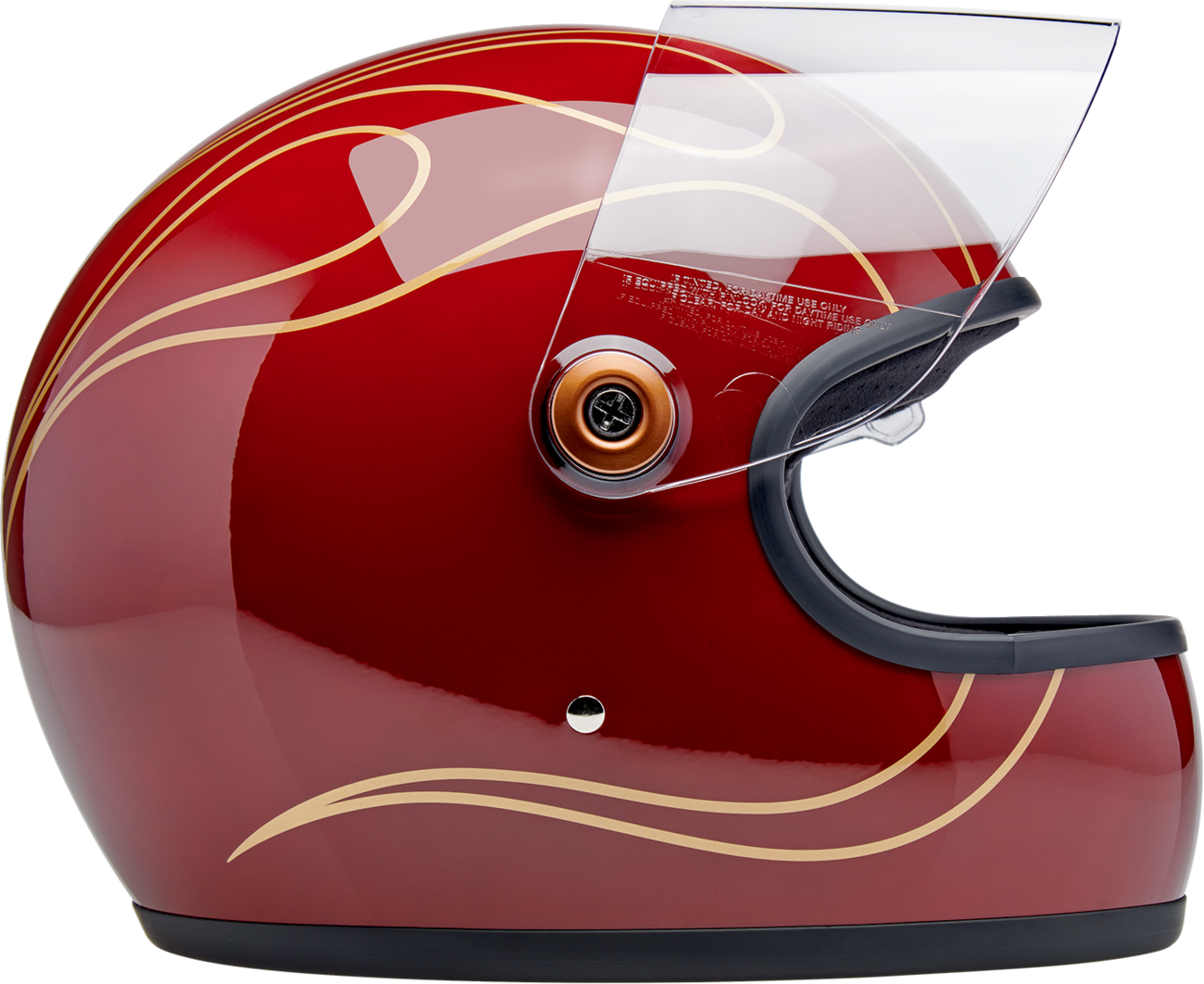 Biltwell Gringo S Gloss Garnet Red With Flames Helmet