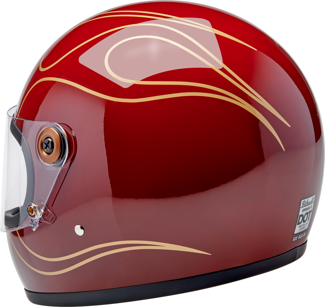 Biltwell Gringo S Gloss Garnet Red With Flames Helmet