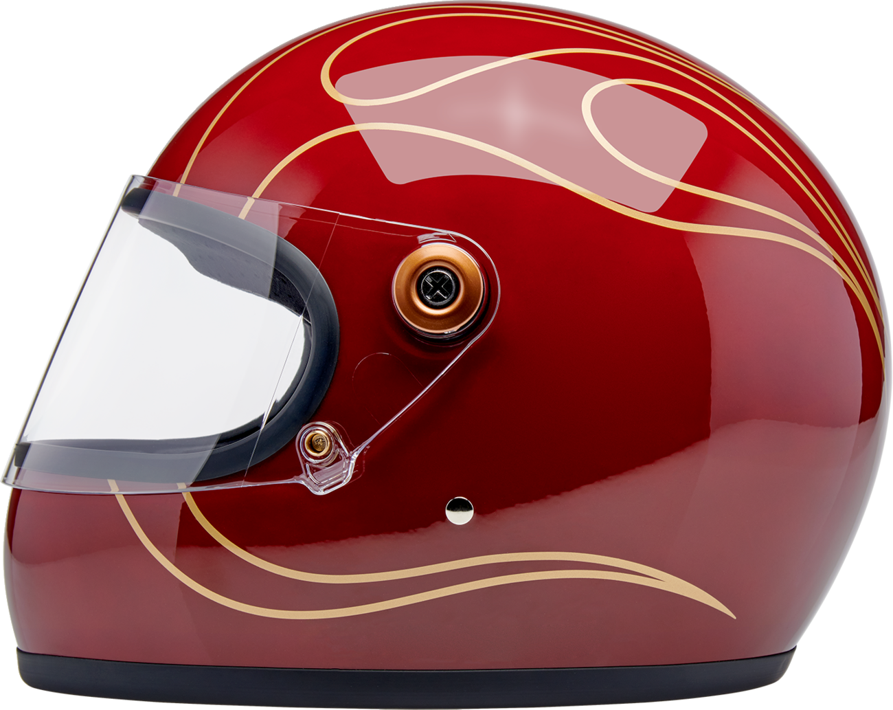 Biltwell Gringo S Gloss Garnet Red With Flames Helmet