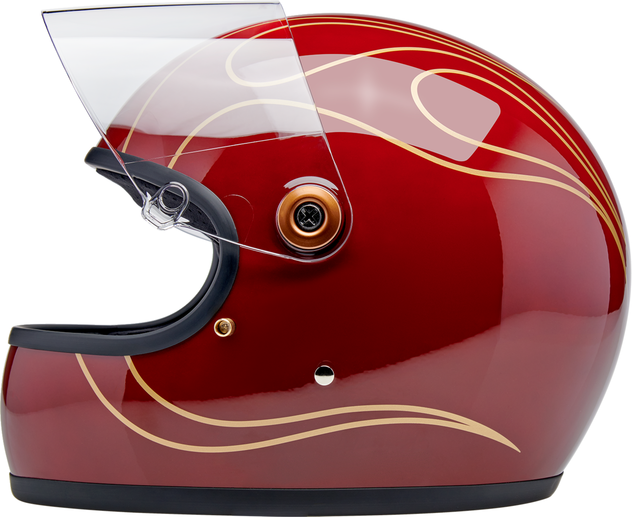 Biltwell Gringo S Gloss Garnet Red With Flames Helmet