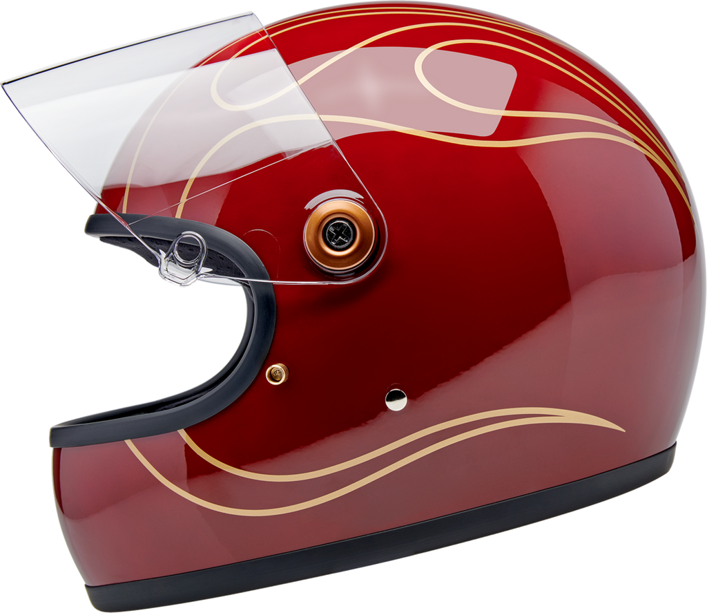 Biltwell Gringo S Gloss Garnet Red With Flames Helmet