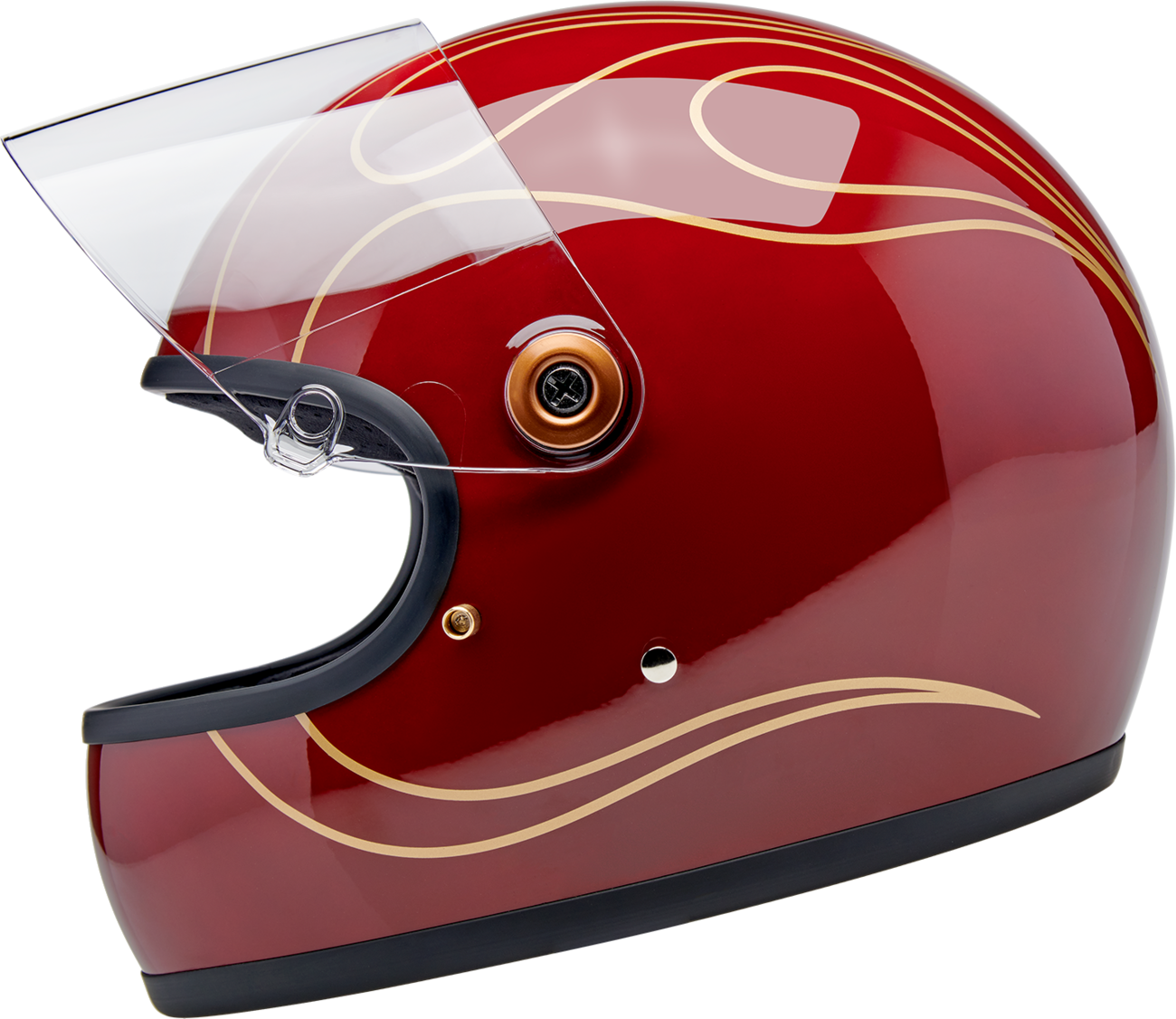 Biltwell Gringo S Gloss Garnet Red With Flames Helmet