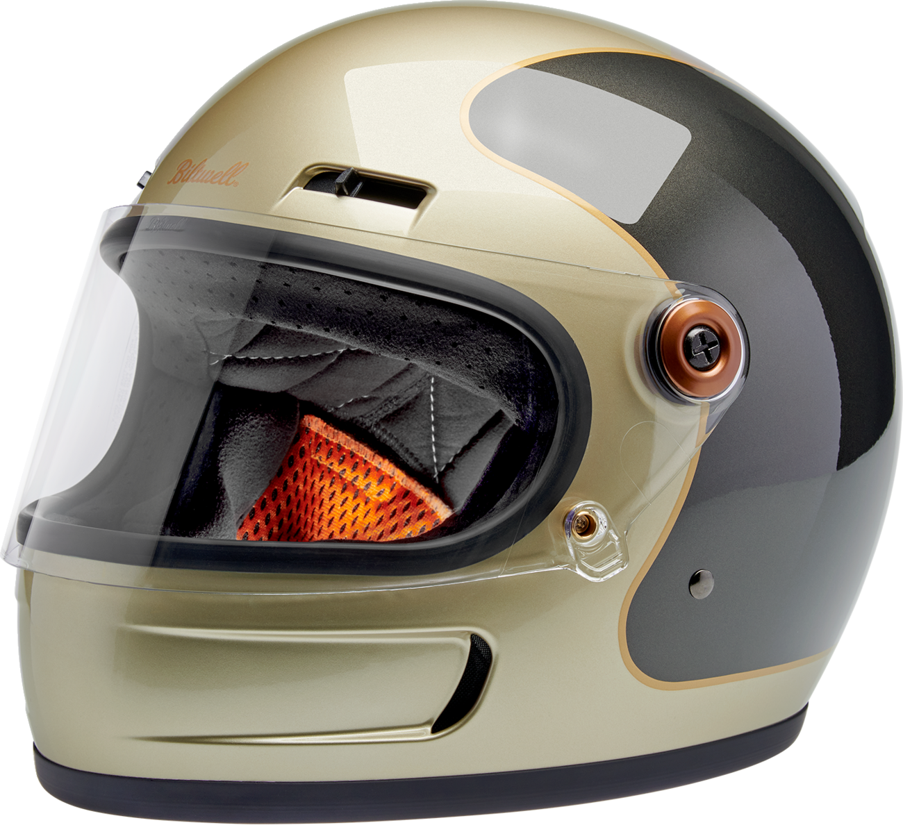 Biltwell Gringo Sv Gloss Metallic Champagne/charcoal Trakr Helmet