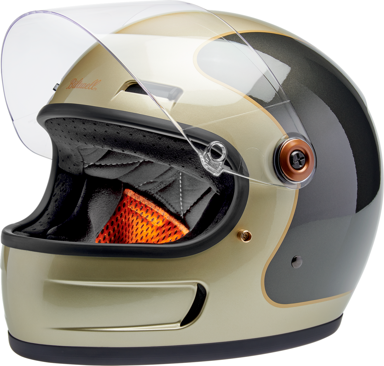 Biltwell Gringo Sv Gloss Metallic Champagne/charcoal Trakr Helmet