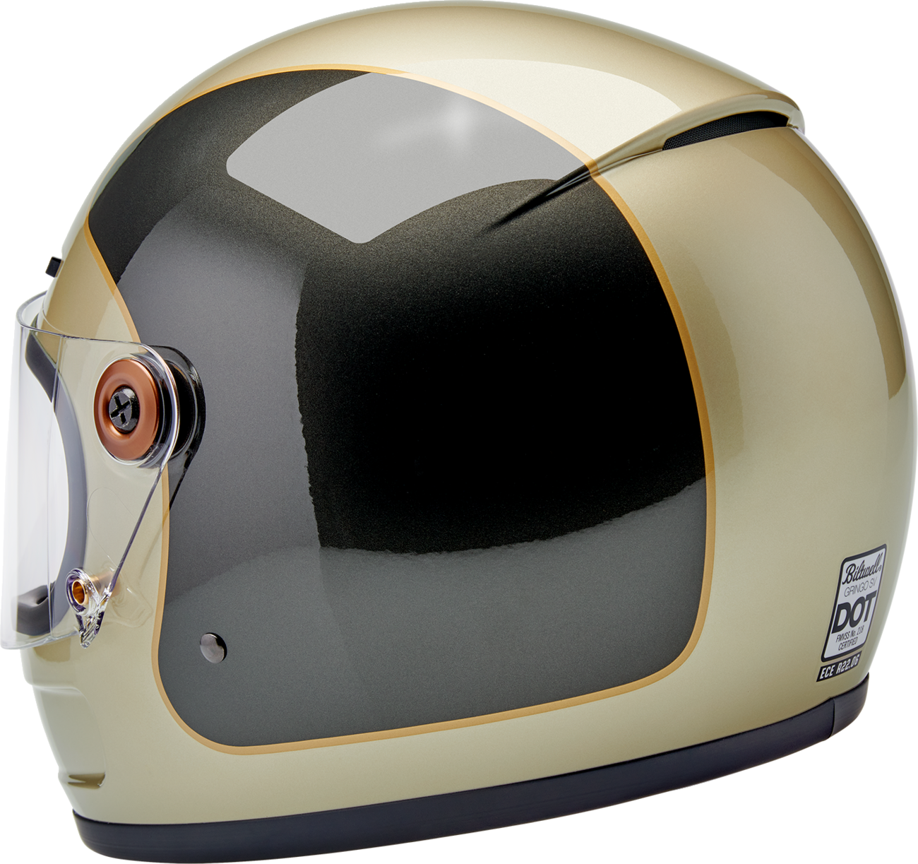 Biltwell Gringo Sv Gloss Metallic Champagne/charcoal Trakr Helmet