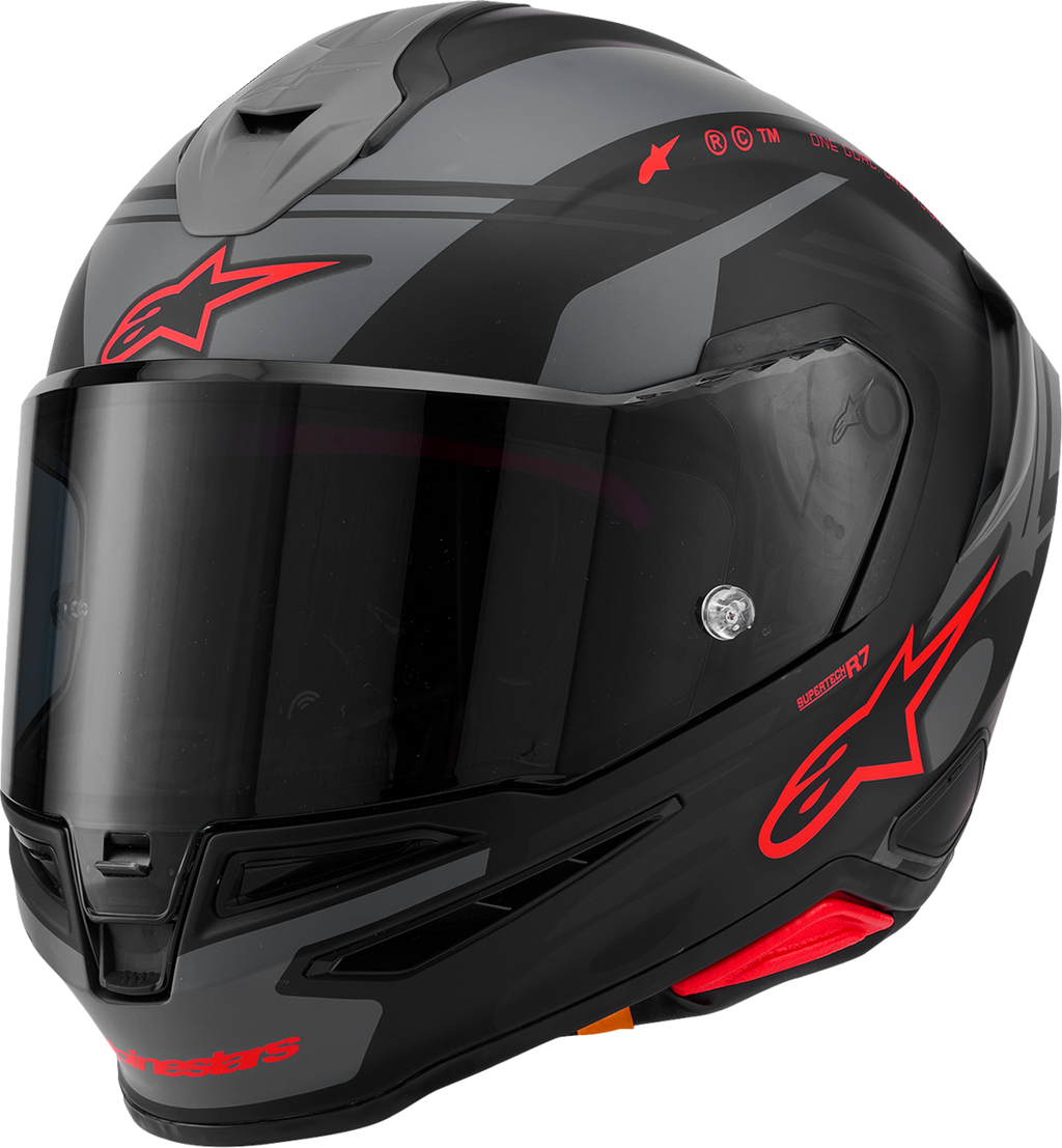 Alpinestars Supertech R7 Helmet - 22.06 - A-Core - Matte Black/Gray/Red