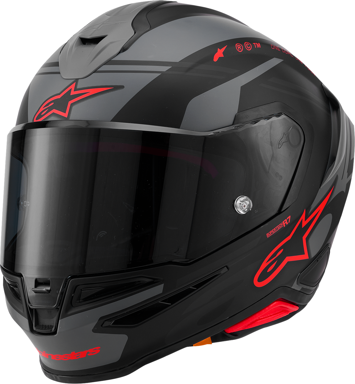 Alpinestars Supertech R7 Helmet - 22.06 - A-Core - Matte Black/Gray/Red