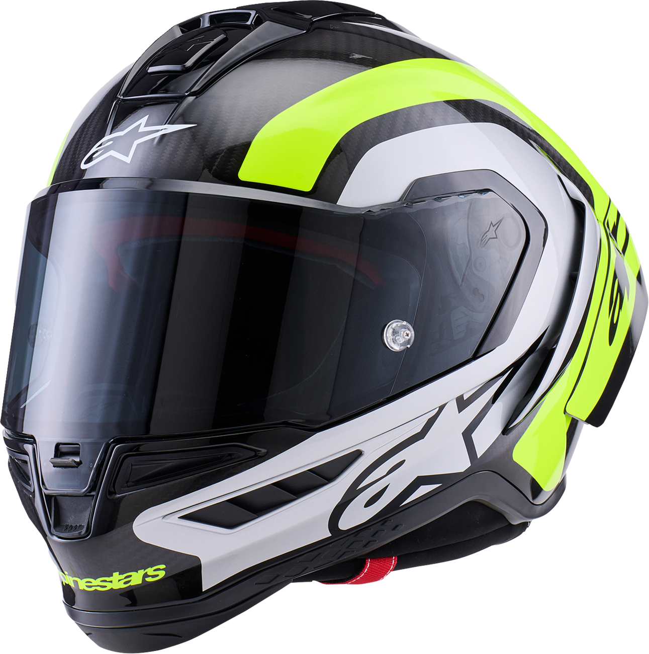 Alpinestars Supertech R10 Helmet - 22.06 - Arius - Gloss Black/Silver/Yellow Fluo