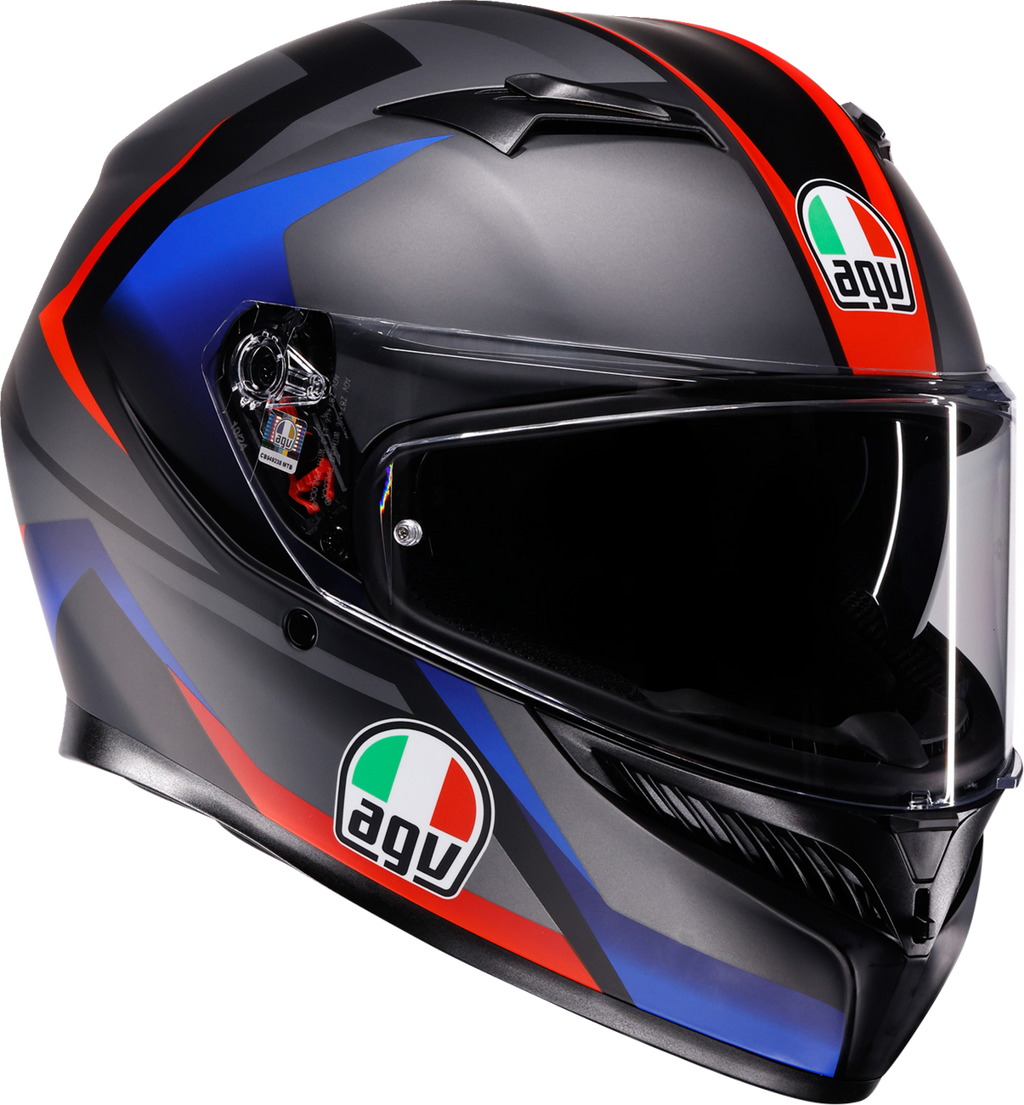 AGV K3 Helmet - Striga - Matte Black/Blue/Red
