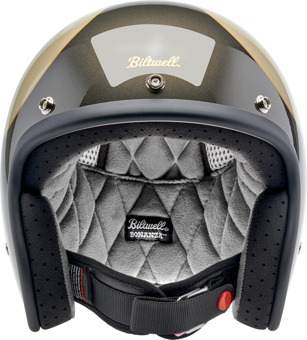 Biltwell Bonanza Metallic Charcoal/champagne Scallop Helmet